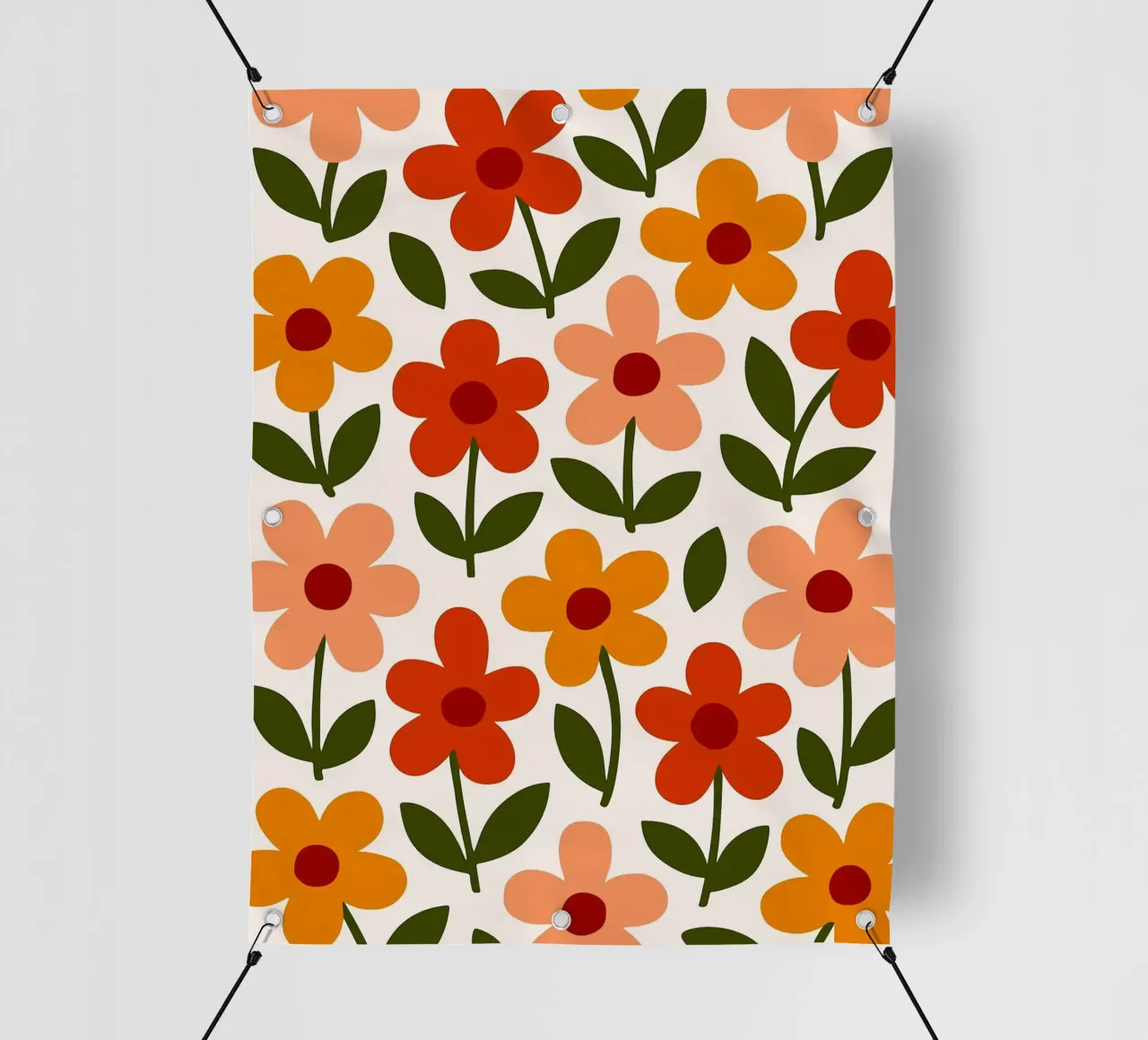 Retro Floral Pattern telo in pvc da Damion Francis