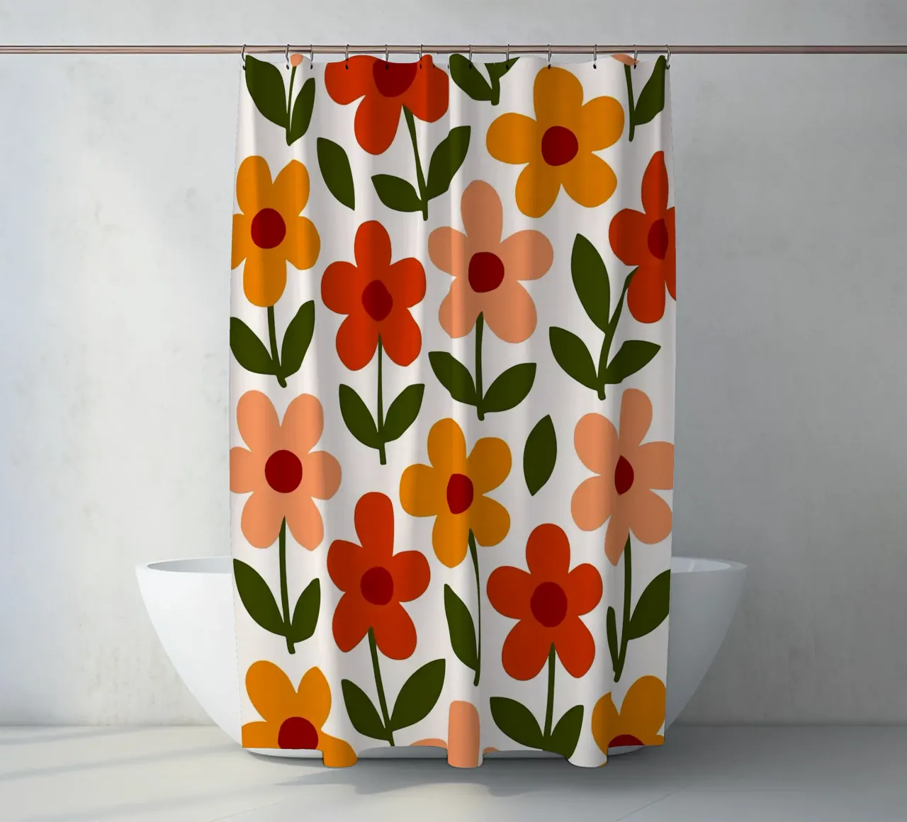 Retro Floral Pattern tenda da doccia da Damion Francis