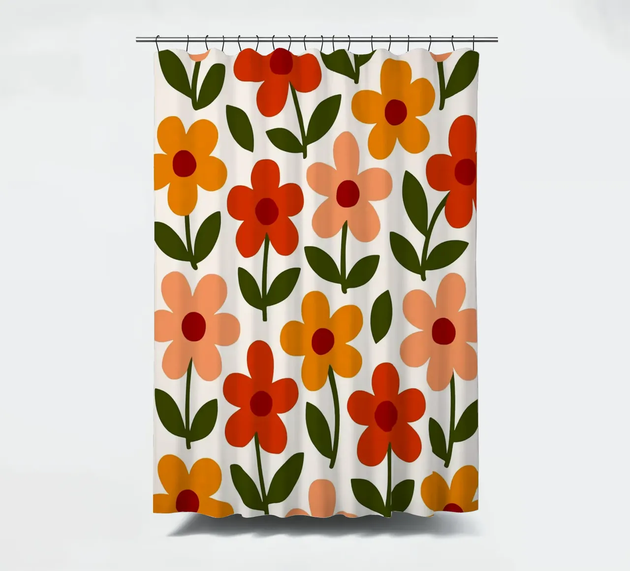Retro Floral Pattern tenda da doccia da Damion Francis