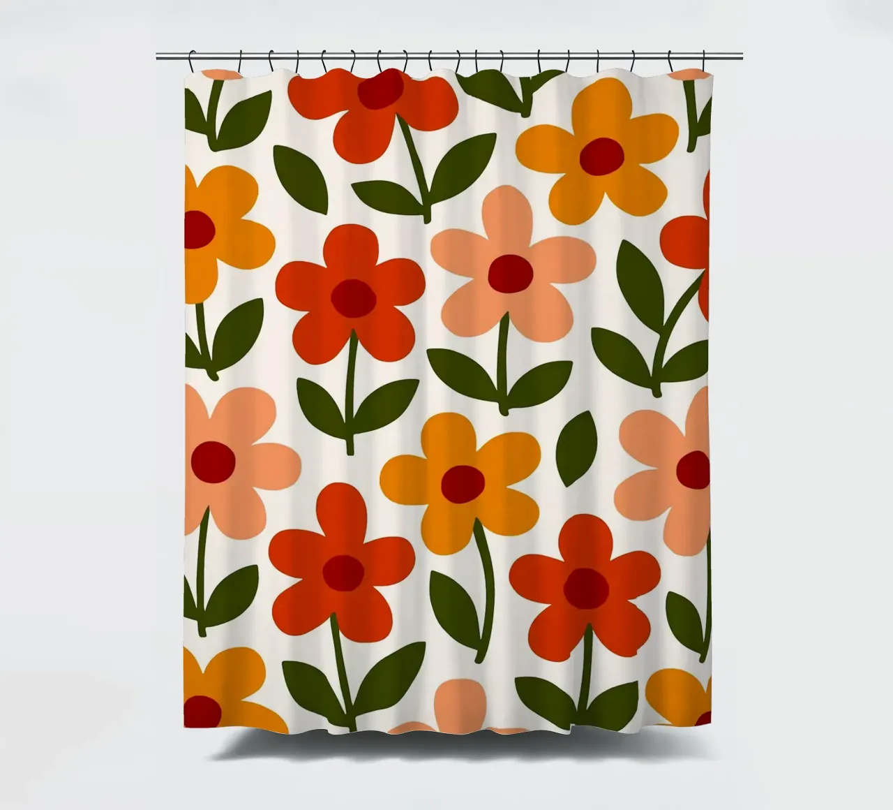Retro Floral Pattern tenda da doccia da Damion Francis