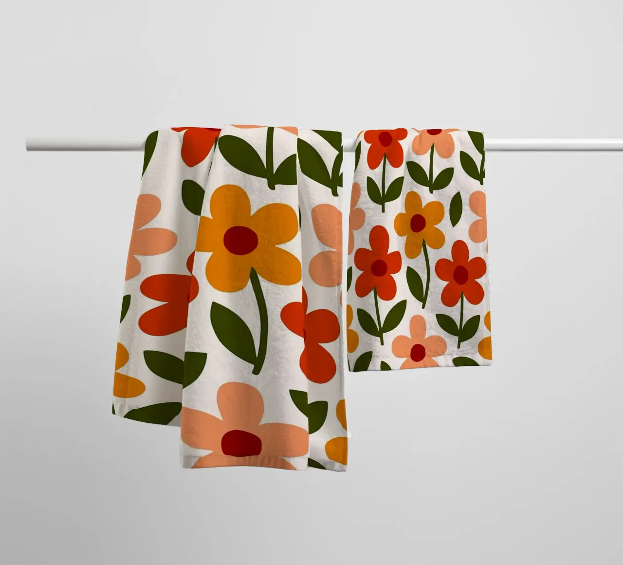 Retro Floral Pattern asciugamano da bagno da Damion Francis