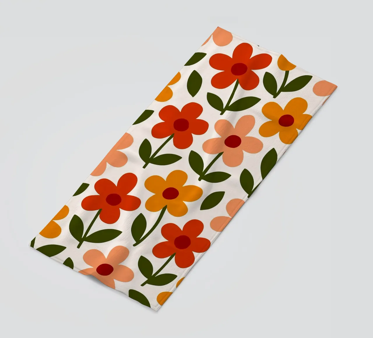 Retro Floral Pattern telo mare da Damion Francis