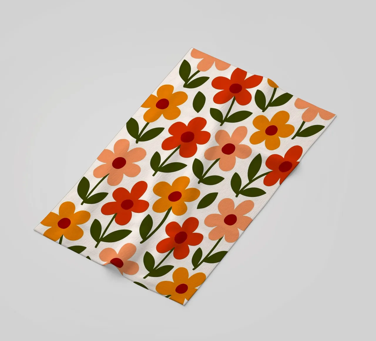 Retro Floral Pattern telo mare da Damion Francis