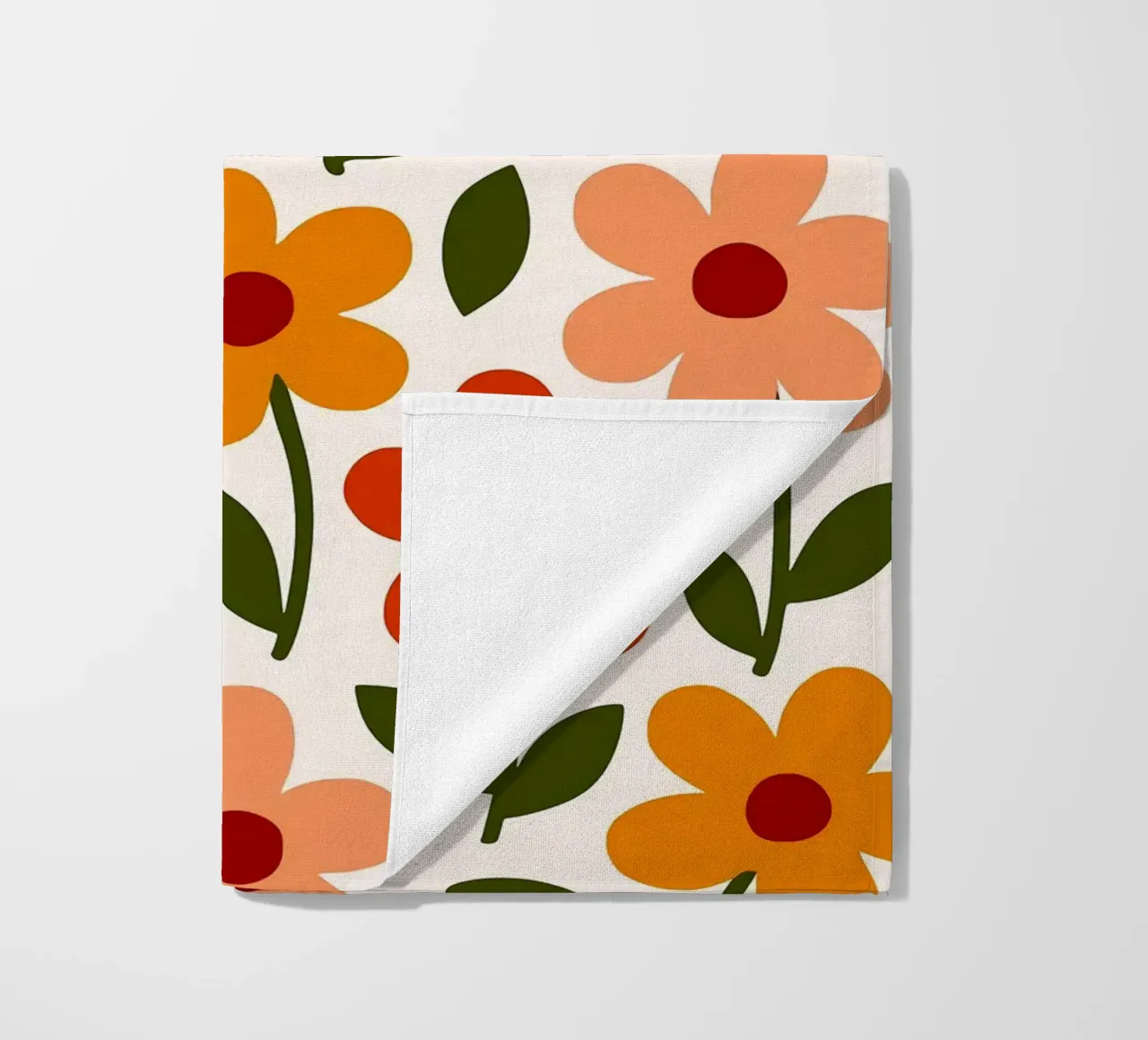 Retro Floral Pattern telo mare da Damion Francis
