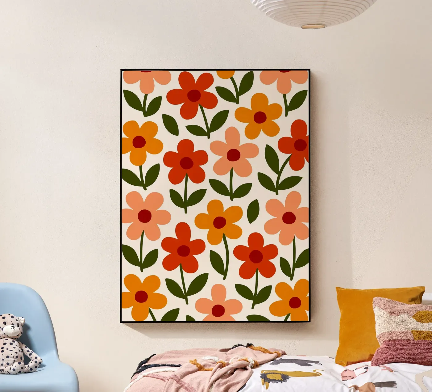 Retro Floral Pattern plexiglass da Damion Francis