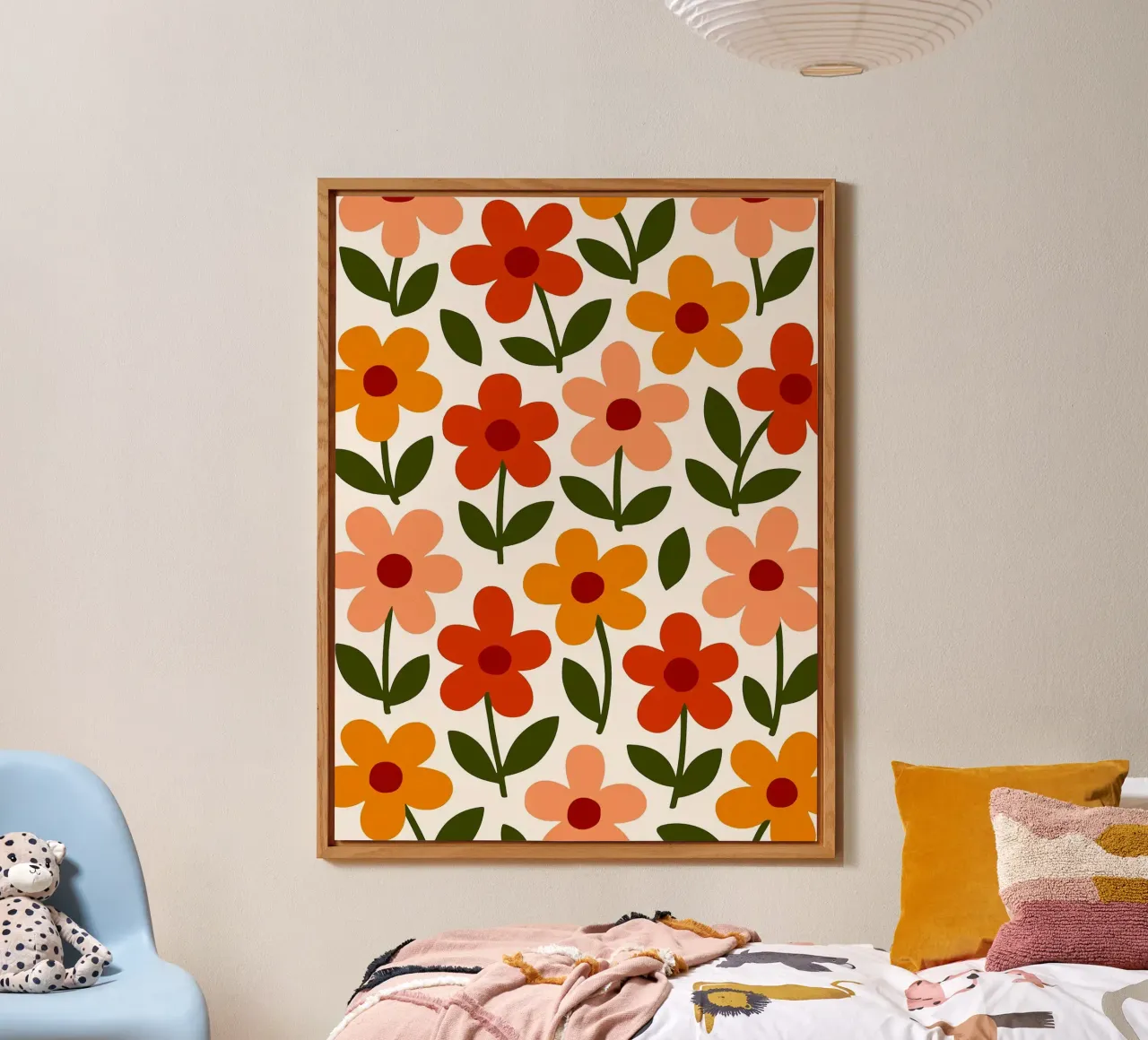 Retro Floral Pattern alluminio dibond da Damion Francis
