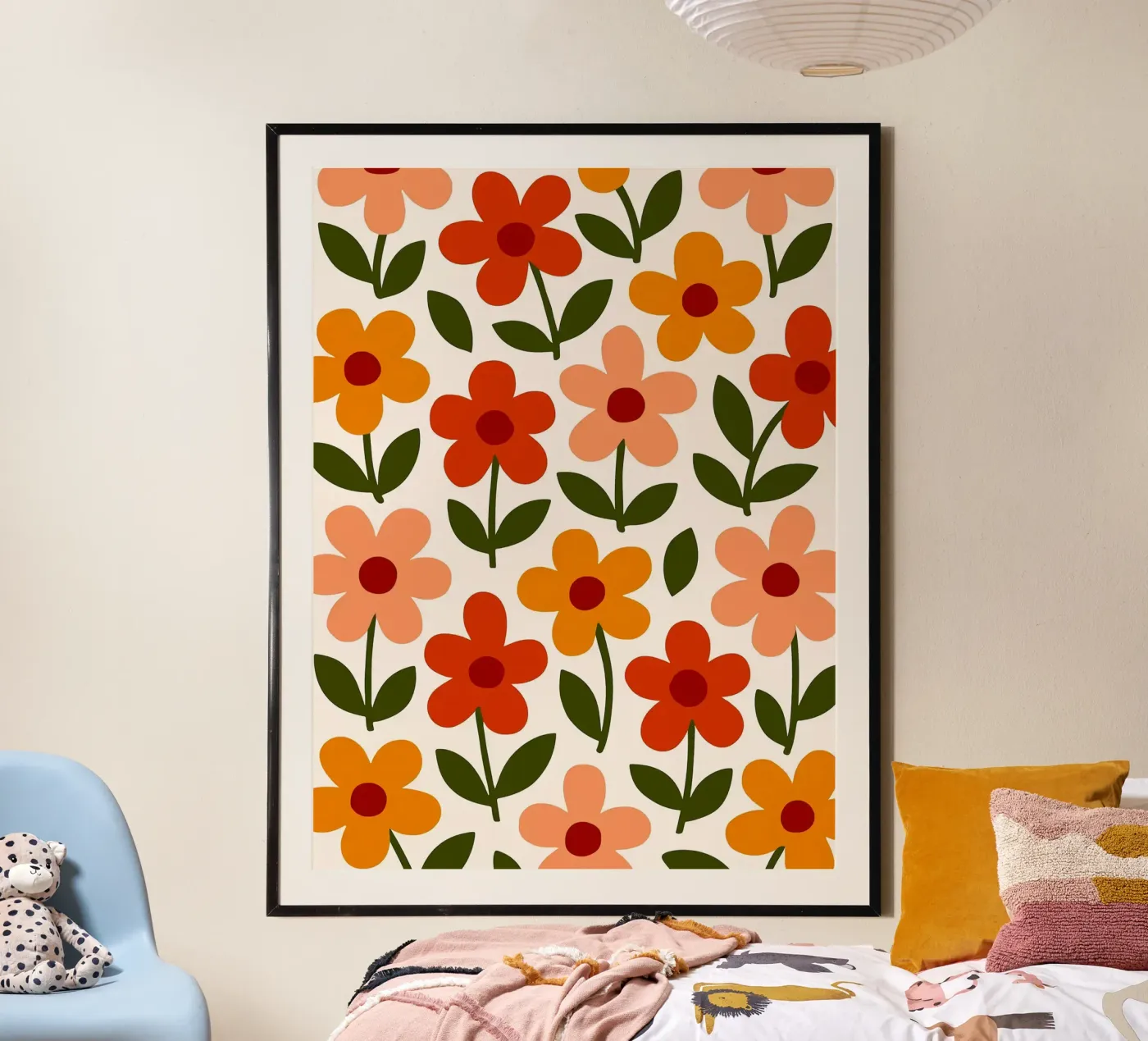 Retro Floral Pattern poster da Damion Francis