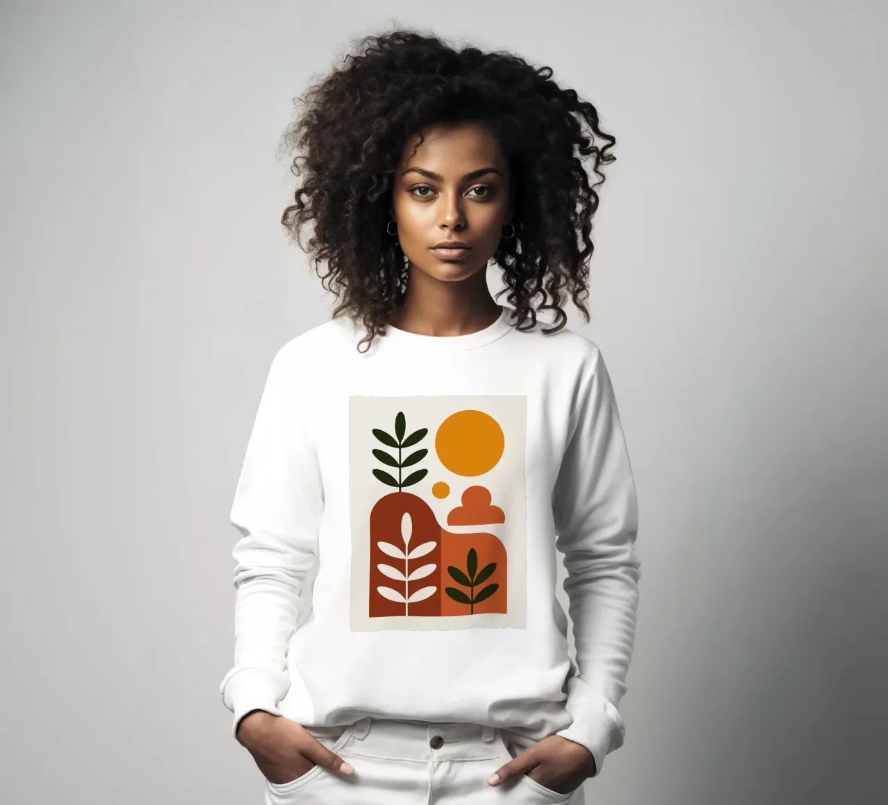 Abstract Botanisch Landschap Kunstdruk sweatshirt van Damion Francis