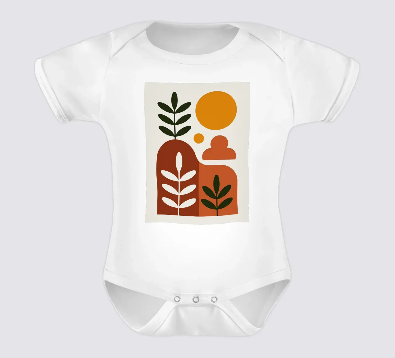 Abstract Botanisch Landschap Kunstdruk babyrompertje korte mouwen van Damion Francis