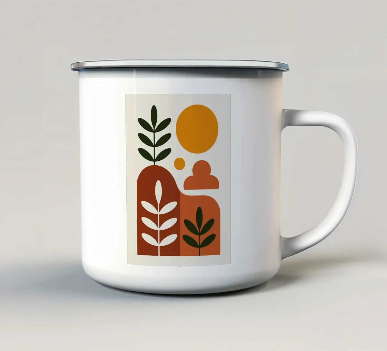 Abstract Botanisch Landschap Kunstdruk emaille mok van Damion Francis
