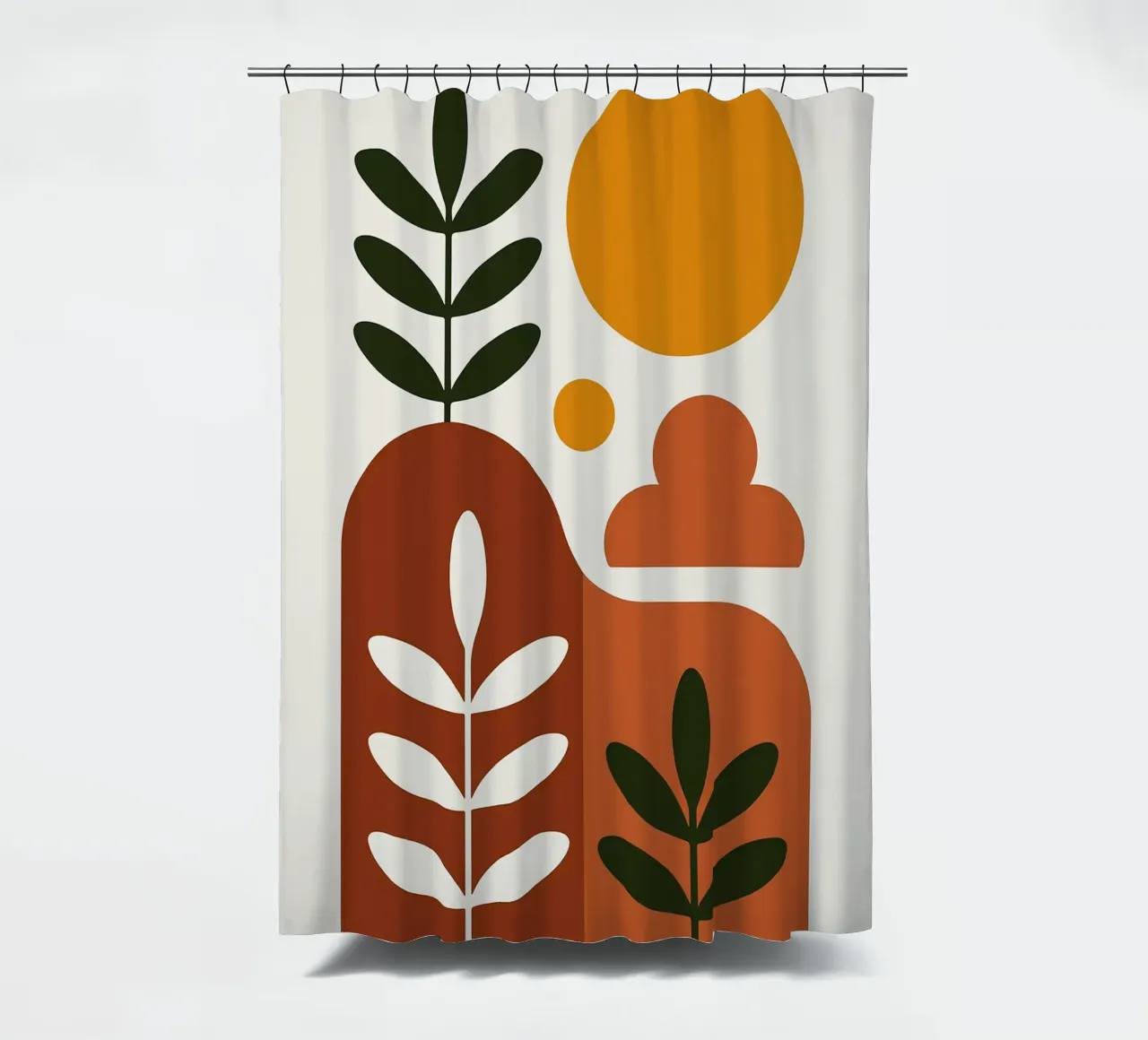 Abstrakte botanische Landschaft Kunstdruck Duschvorhang von Damion Francis