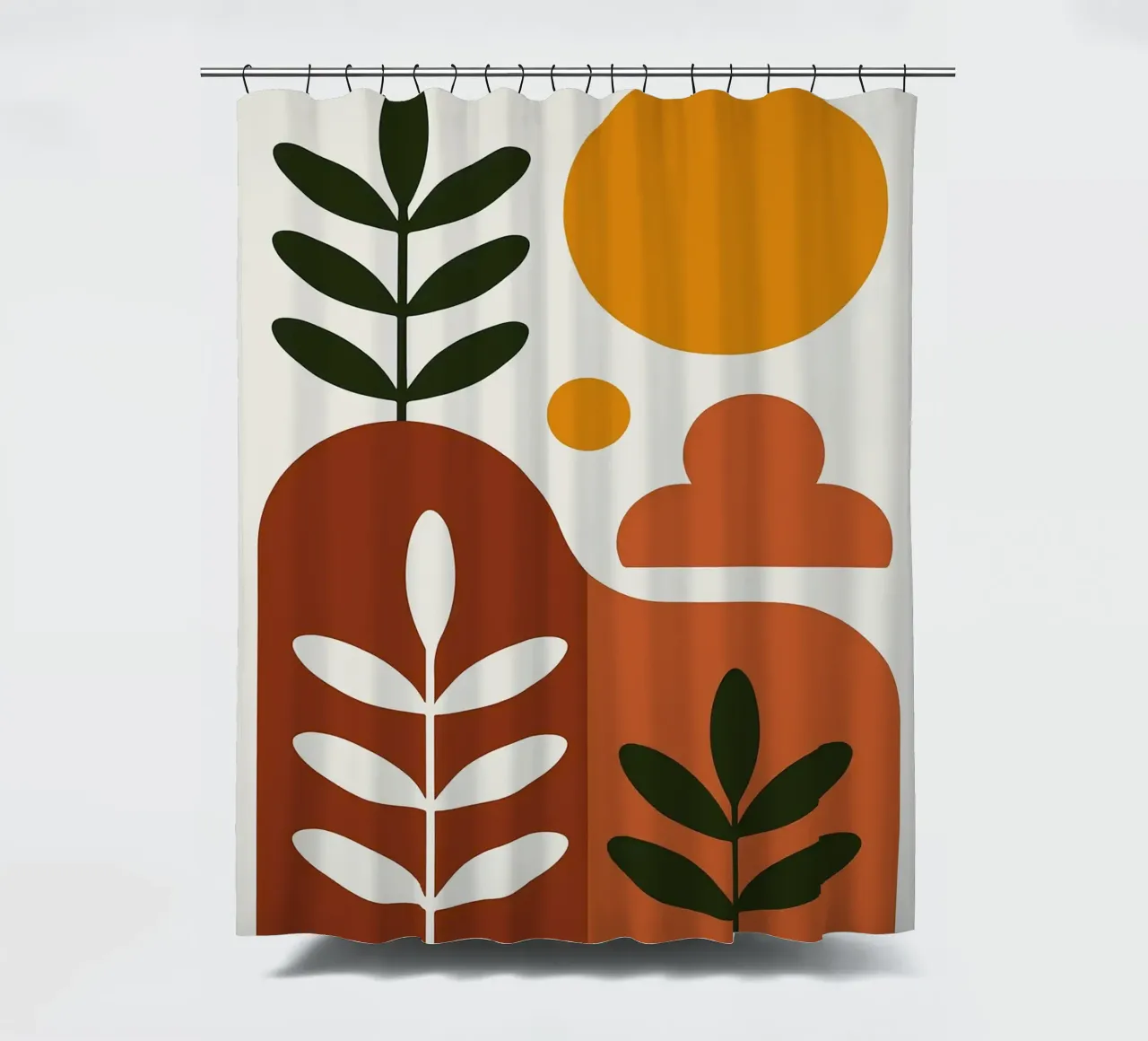 Abstrakte botanische Landschaft Kunstdruck Duschvorhang von Damion Francis