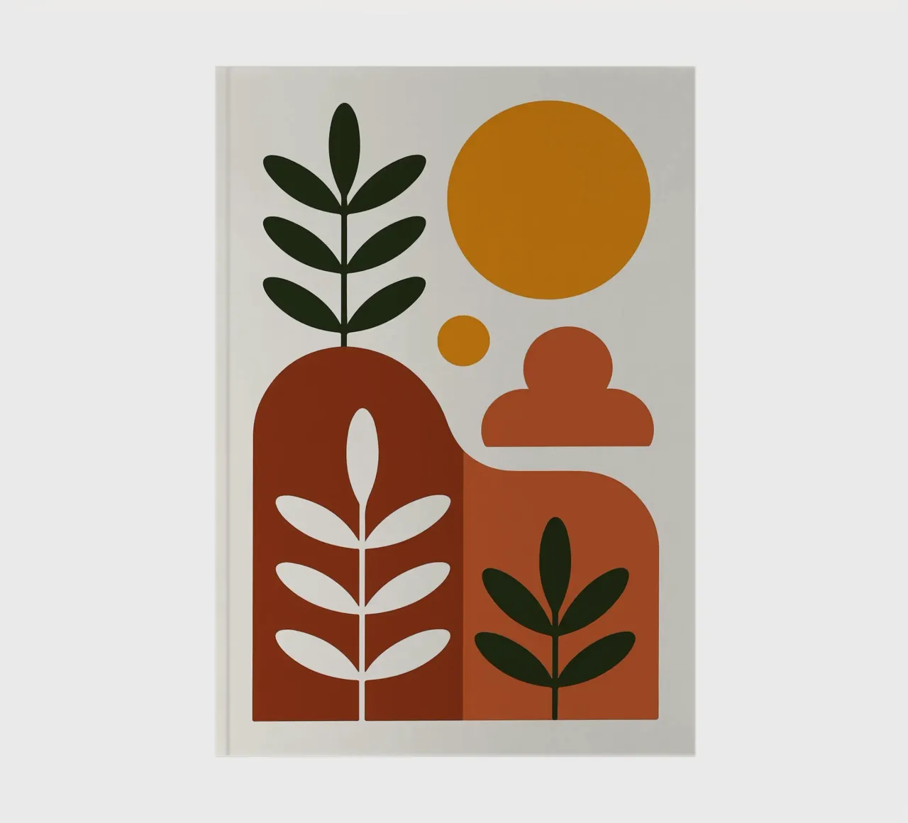 Abstract Botanical Landscape Art Print notebook by Damion Francis