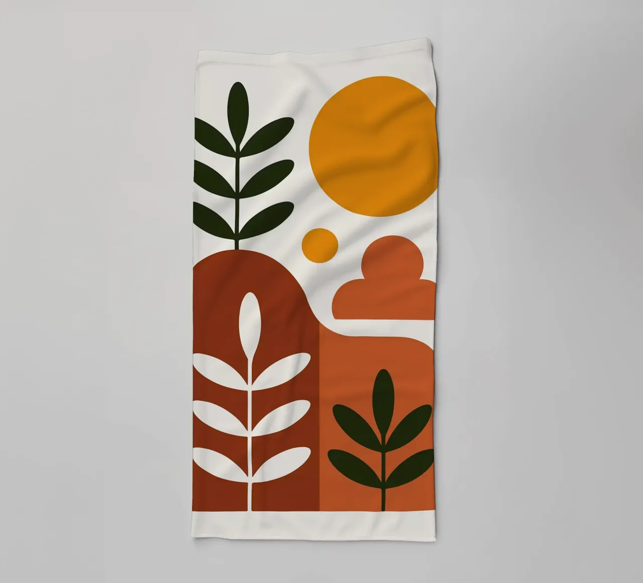 Abstract Botanisch Landschap Kunstdruk badhanddoek van Damion Francis