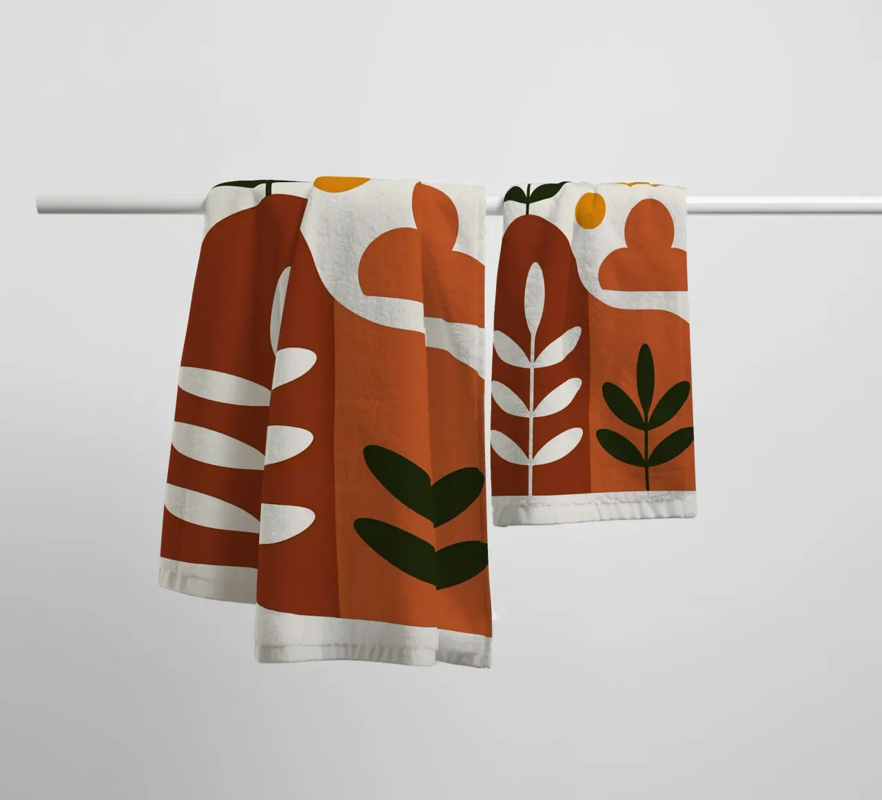 Abstract Botanisch Landschap Kunstdruk badhanddoek van Damion Francis