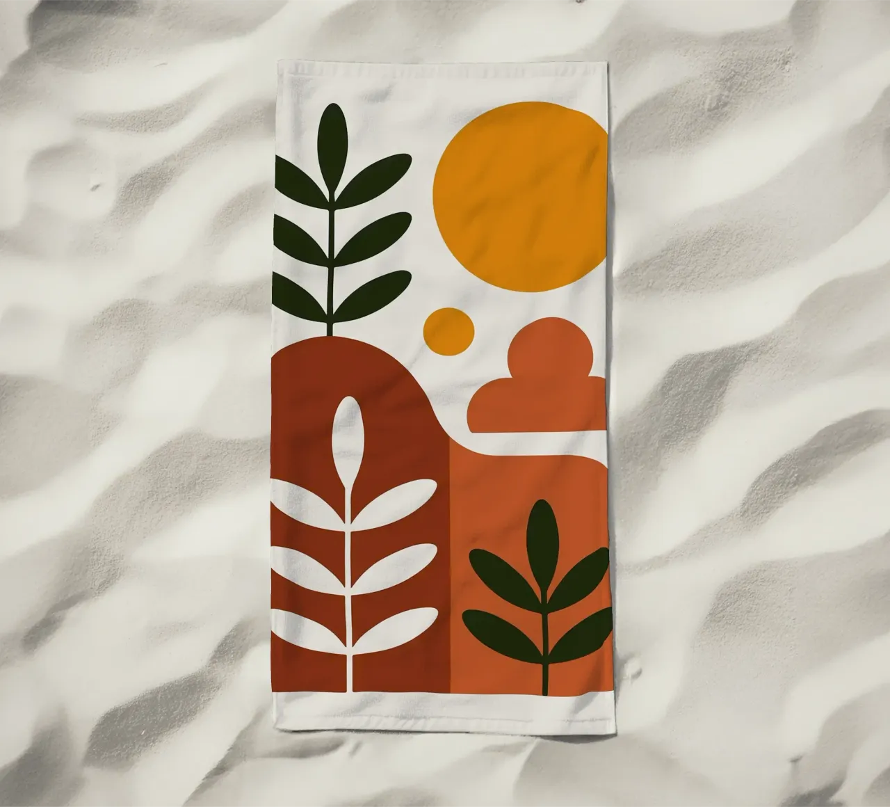 Abstract Botanisch Landschap Kunstdruk strandhanddoek van Damion Francis