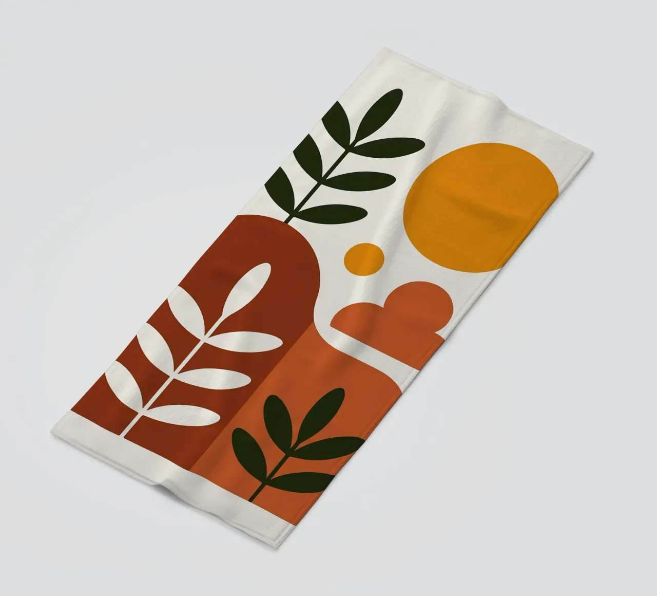 Abstract Botanisch Landschap Kunstdruk strandhanddoek van Damion Francis