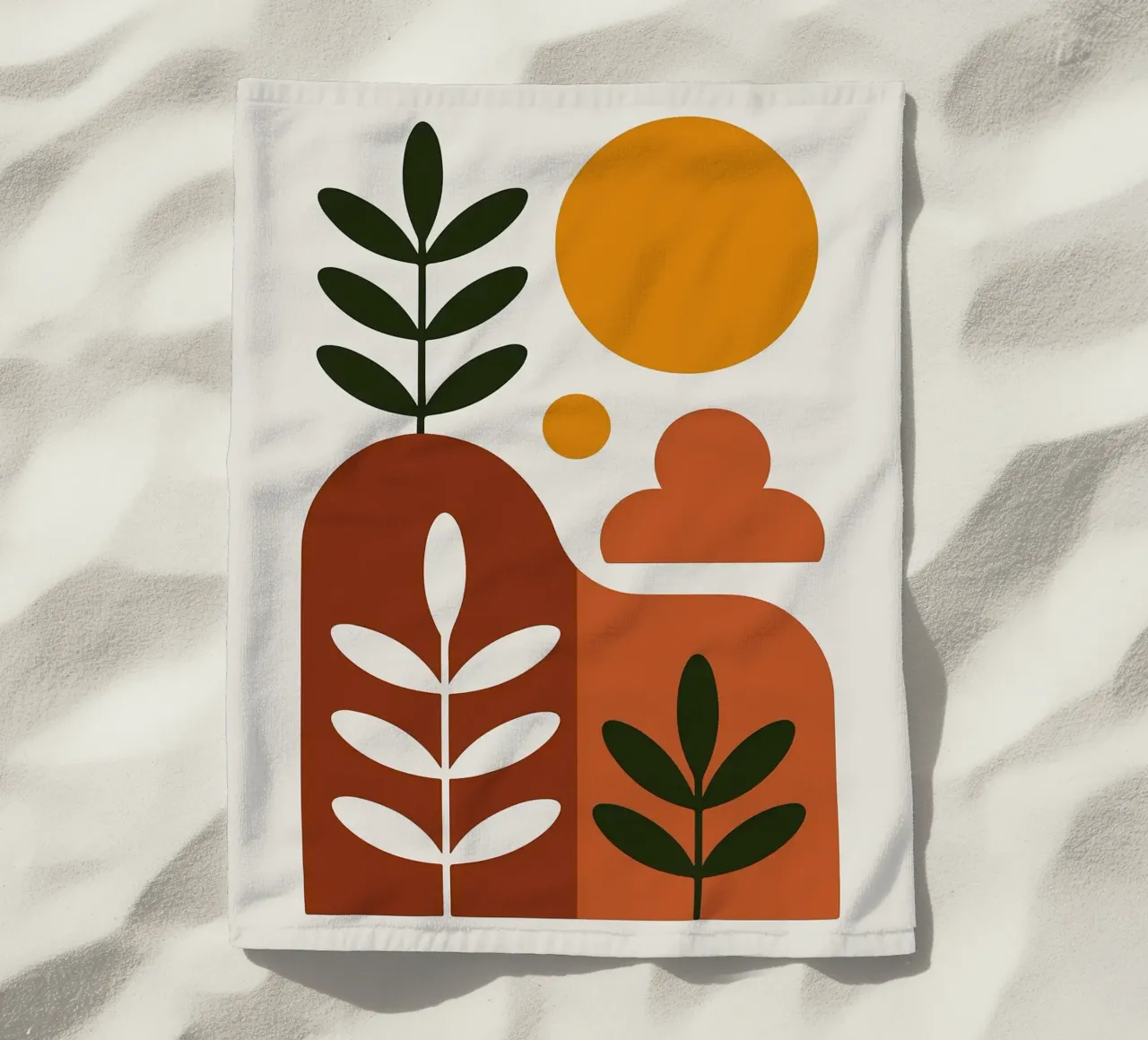 Abstract Botanisch Landschap Kunstdruk strandhanddoek van Damion Francis