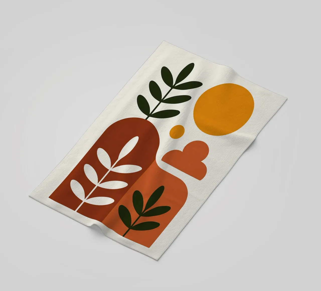 Abstract Botanisch Landschap Kunstdruk strandhanddoek van Damion Francis