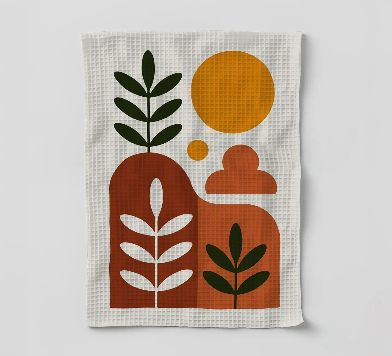 Abstract Botanisch Landschap Kunstdruk theedoek van Damion Francis