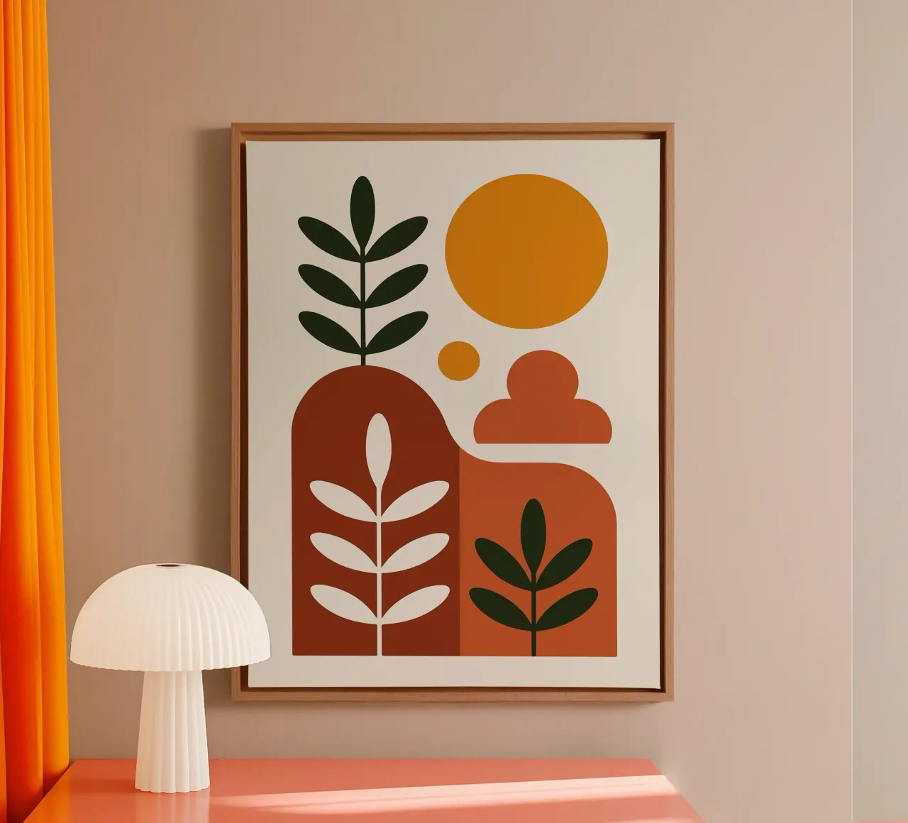 Abstract Botanisch Landschap Kunstdruk canvas van Damion Francis