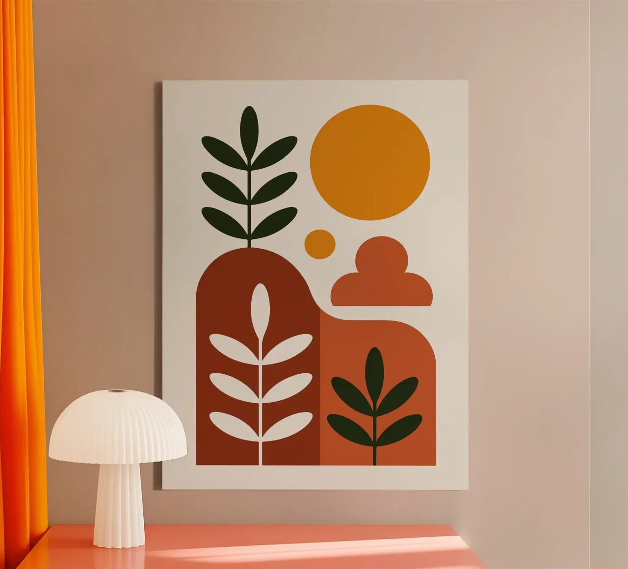 Abstract Botanisch Landschap Kunstdruk canvas van Damion Francis