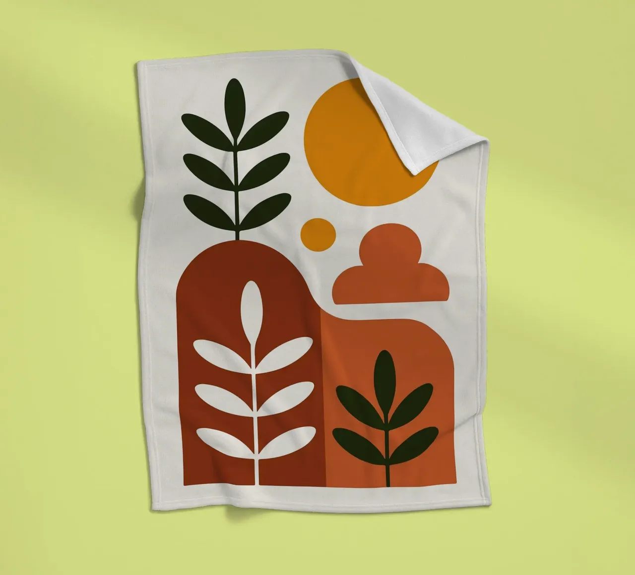 Abstract Botanisch Landschap Kunstdruk fleecedeken van Damion Francis