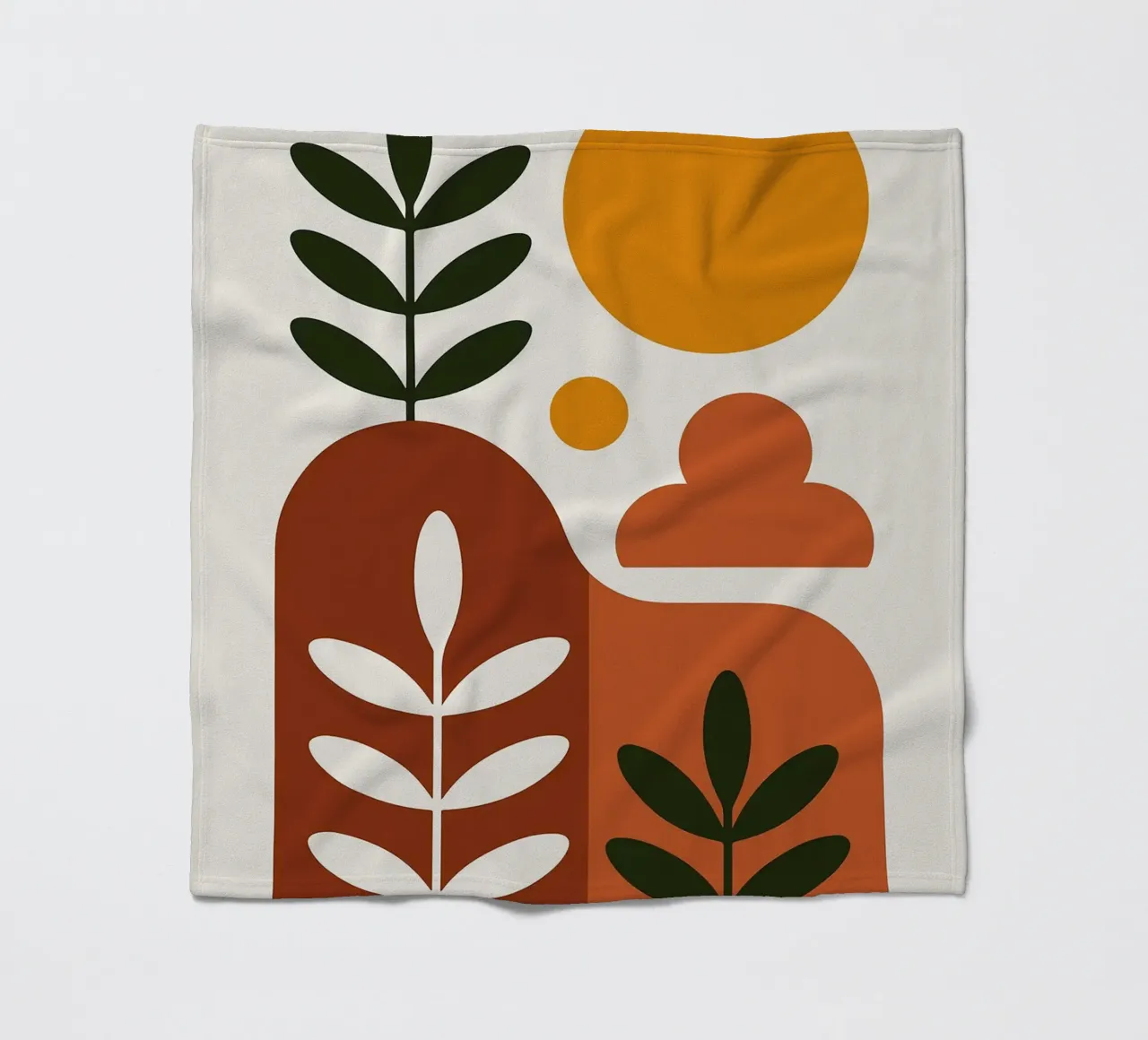 Abstract Botanisch Landschap Kunstdruk fleecedeken van Damion Francis