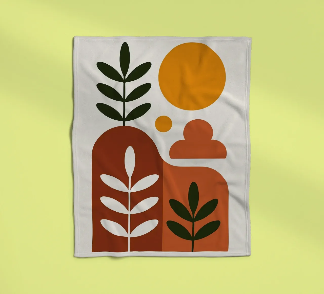 Abstract Botanisch Landschap Kunstdruk fleecedeken van Damion Francis