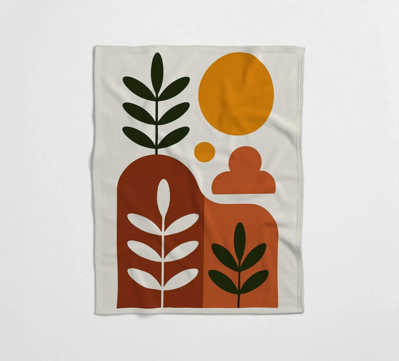 Abstract Botanisch Landschap Kunstdruk fleecedeken van Damion Francis