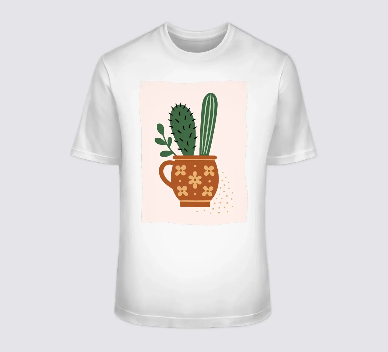 Illustrazione di un cactus in una tazza t-shirt da Damion Francis
