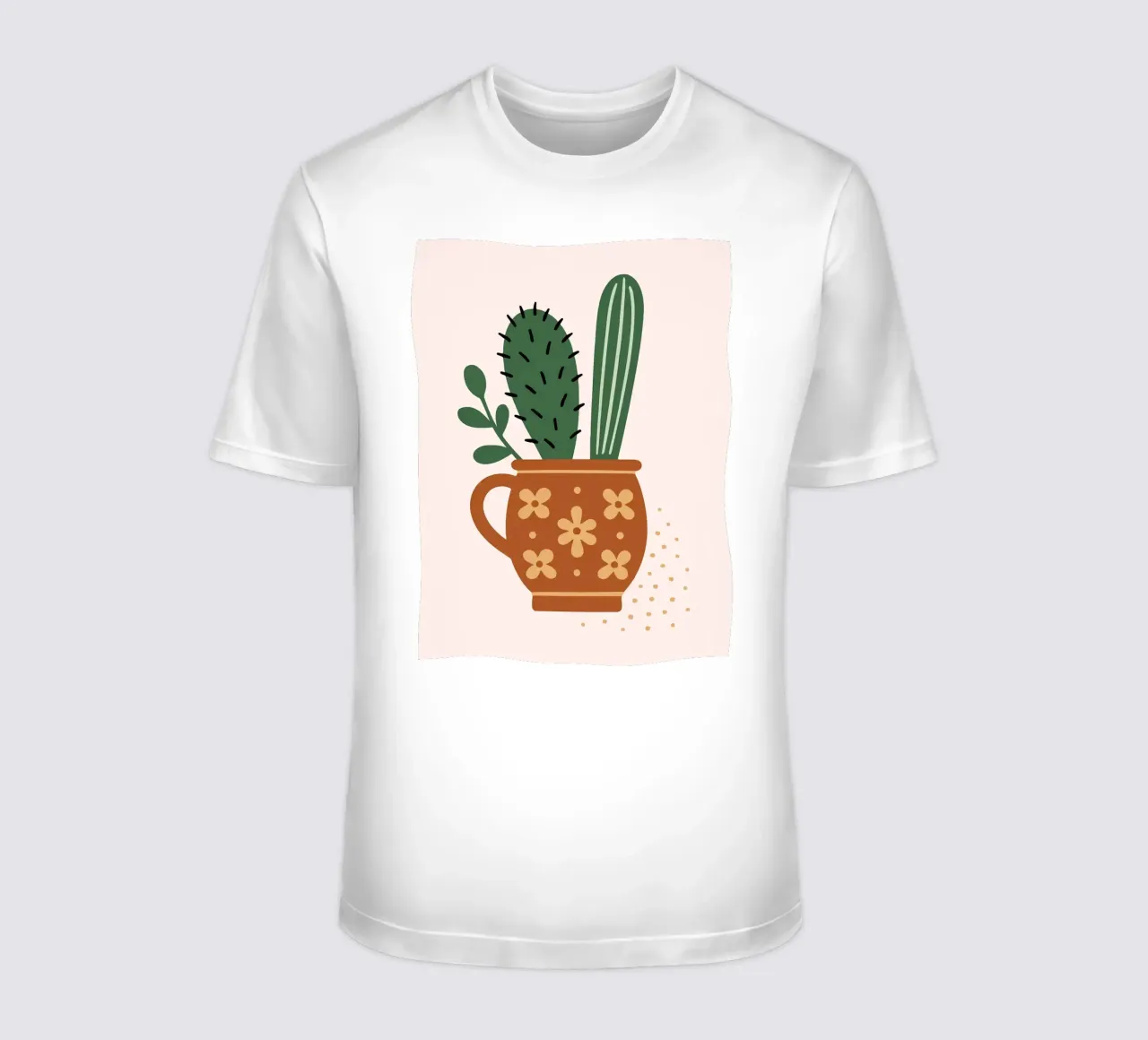 Illustrazione di un cactus in una tazza t-shirt da Damion Francis