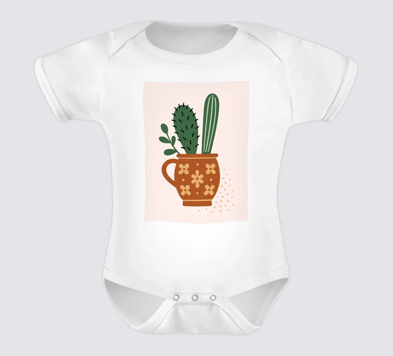 Ilustración de un cactus en una taza body de bebé de Damion Francis