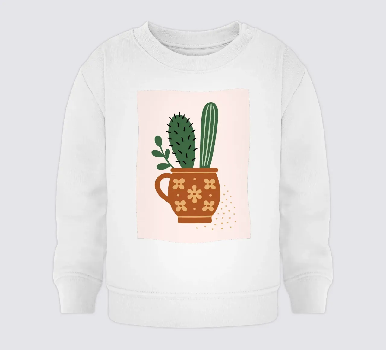 Kaktus in einer Tasse Illustration Baby Sweatshirt von Damion Francis