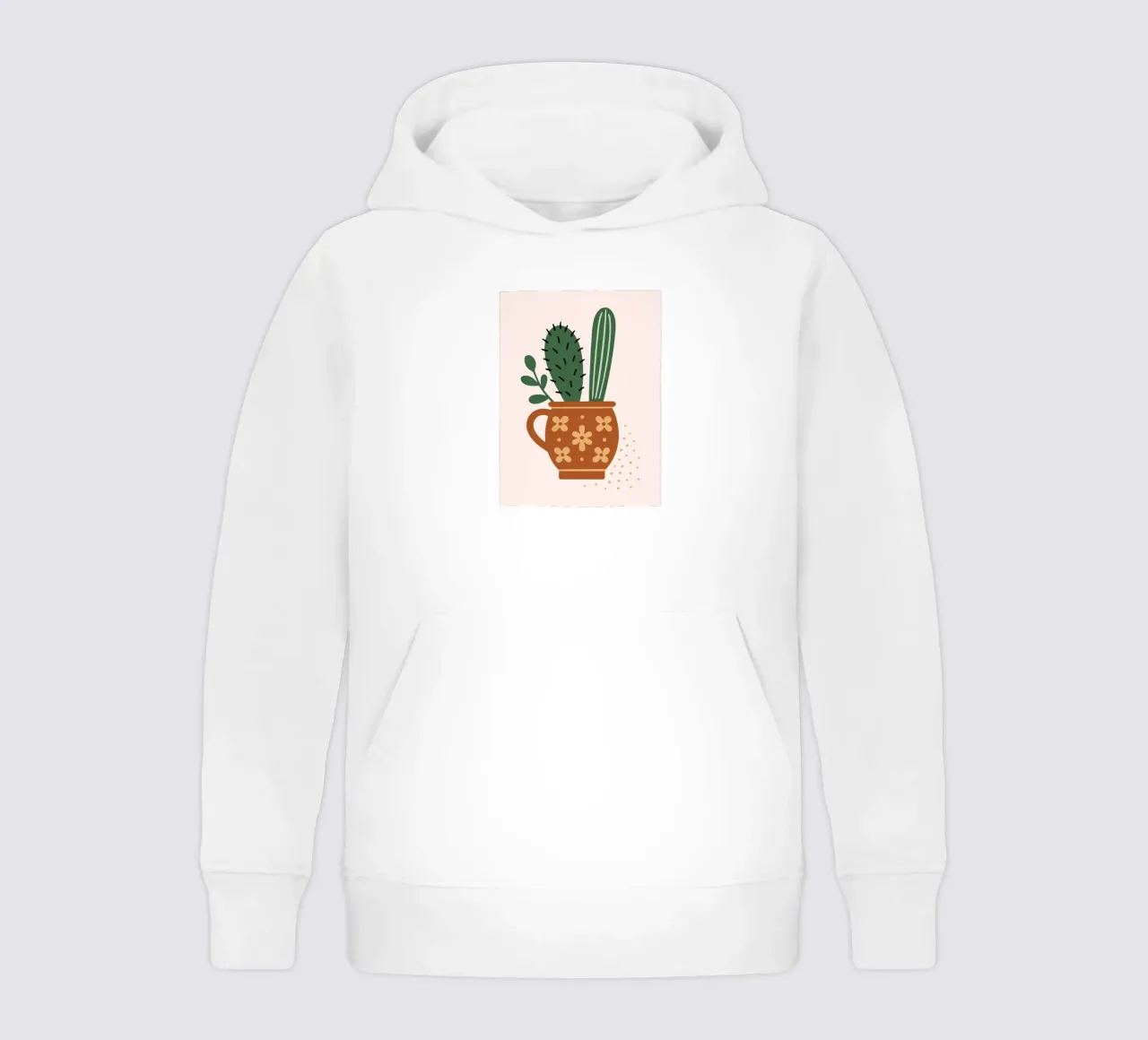 Illustrazione di un cactus in una tazza felpa bambino con cappuccio da Damion Francis