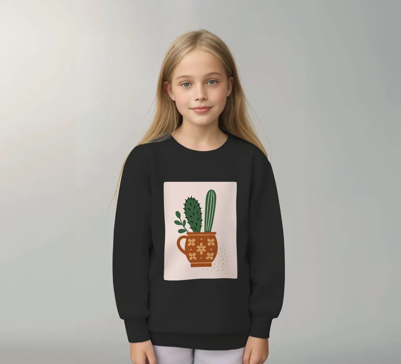 Illustrazione di un cactus in una tazza felpa bambino da Damion Francis