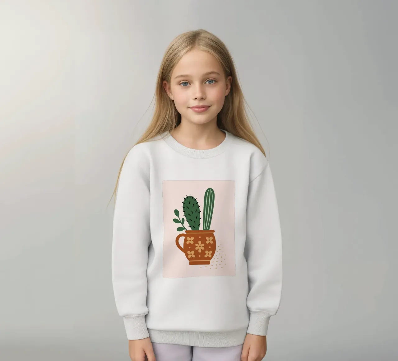 Illustrazione di un cactus in una tazza felpa bambino da Damion Francis