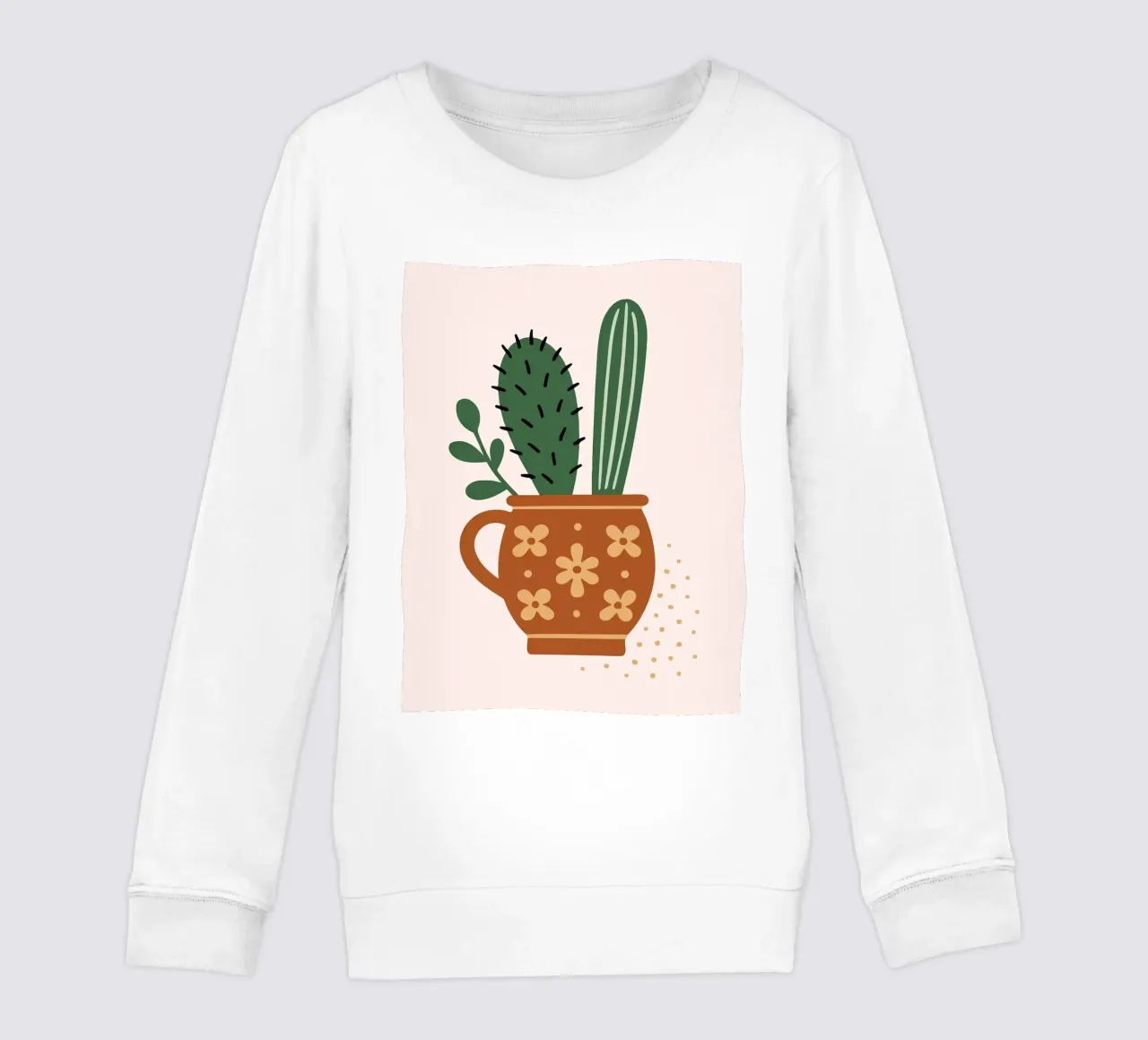 Illustrazione di un cactus in una tazza felpa bambino da Damion Francis