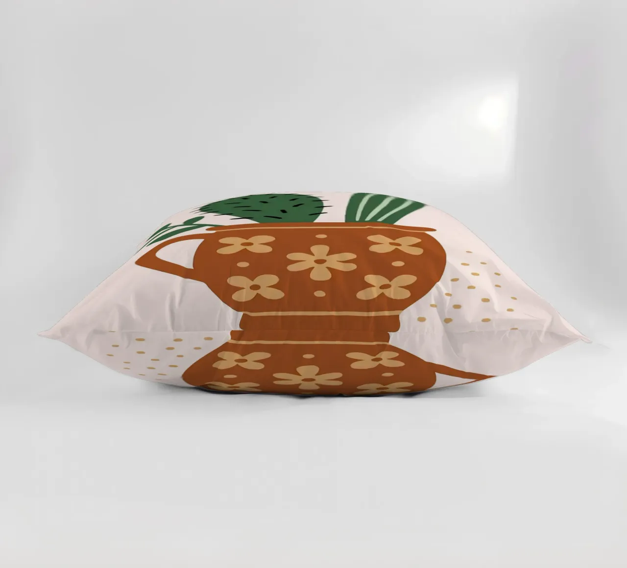 Illustrazione di un cactus in una tazza cuscino da Damion Francis