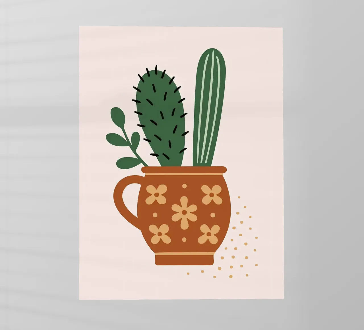 Illustrazione di un cactus in una tazza pellicola backlit da Damion Francis