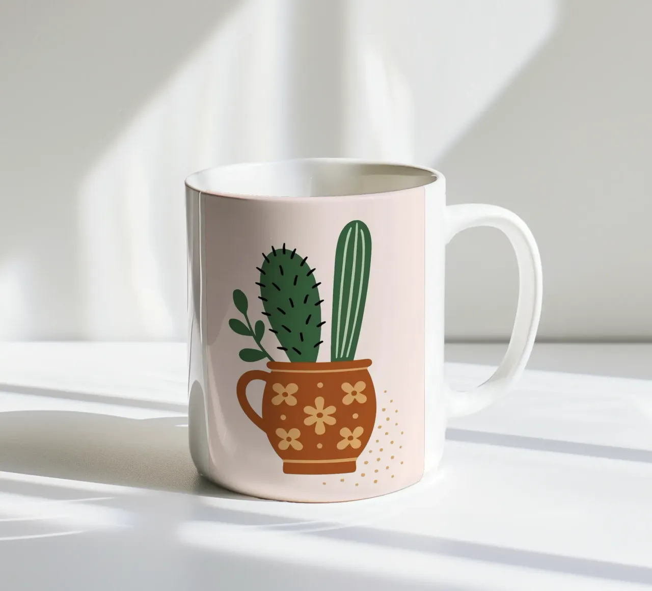 Illustrazione di un cactus in una tazza tazza in ceramica da Damion Francis