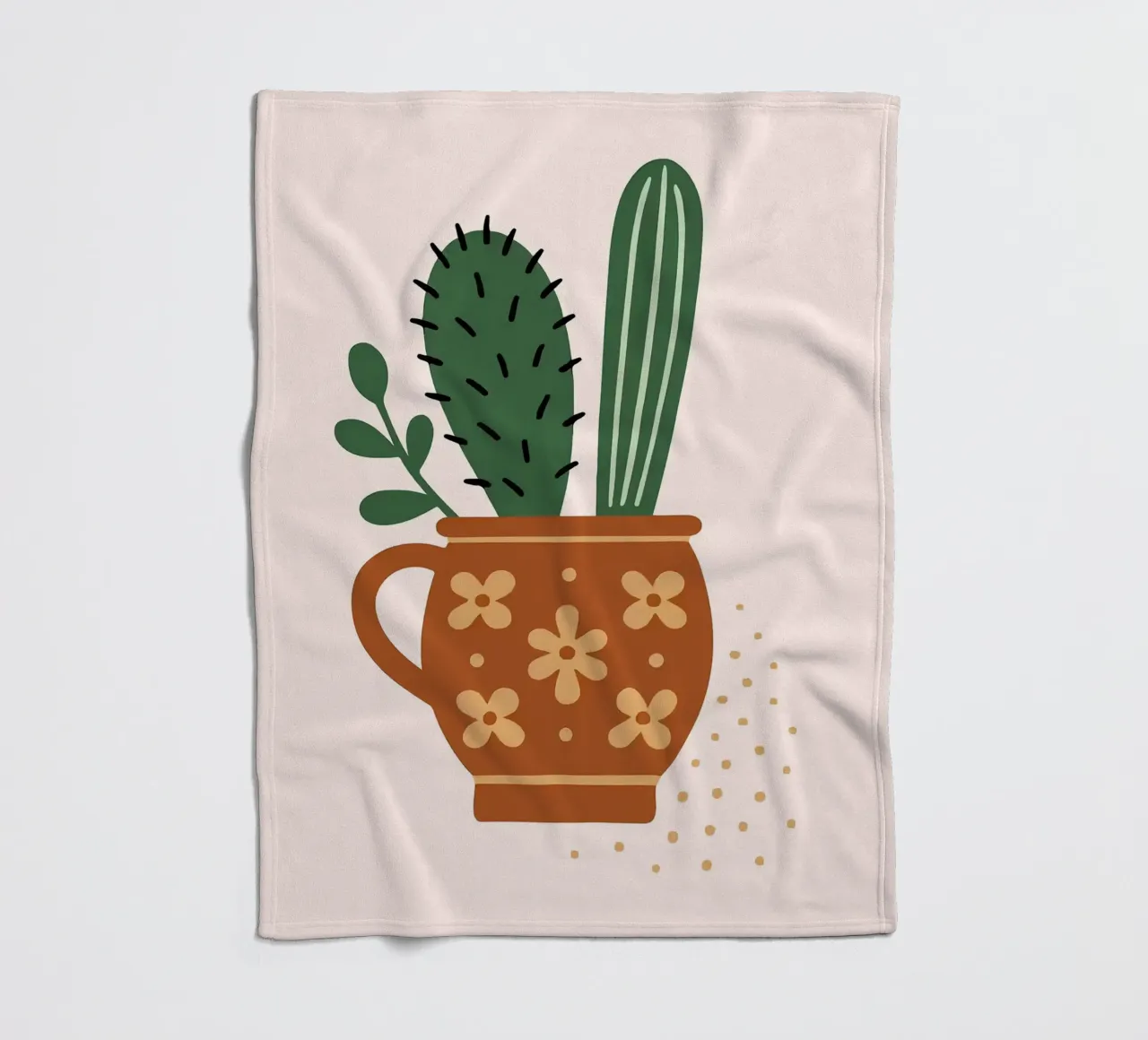 Illustrazione di un cactus in una tazza coperta in pile da Damion Francis