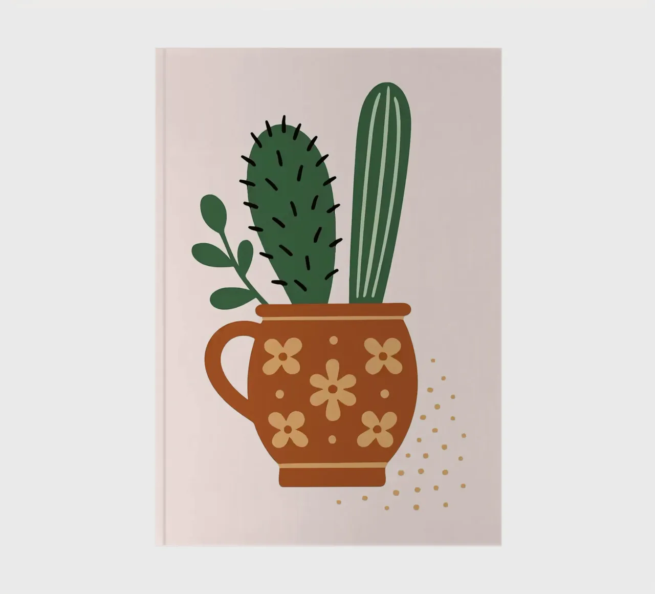 Illustrazione di un cactus in una tazza diario da Damion Francis