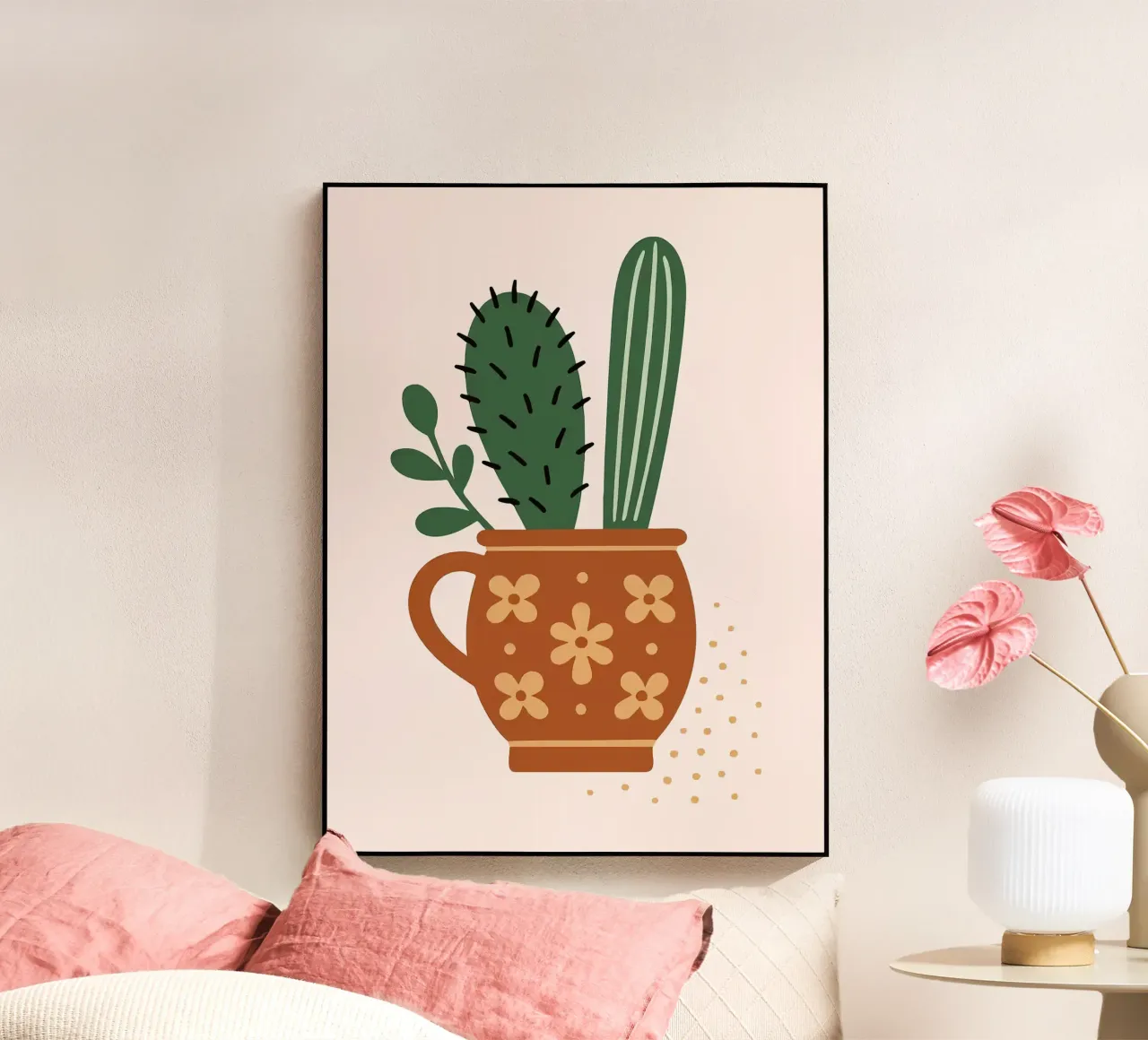 Illustrazione di un cactus in una tazza plexiglass da Damion Francis