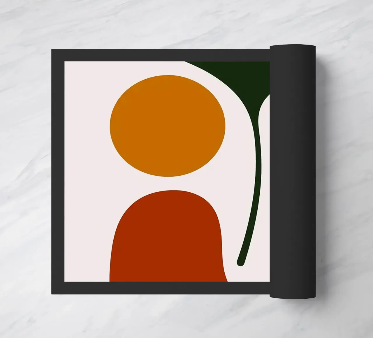 Abstract Botanical Art with Ginkgo Leaf doormat by Damion Francis