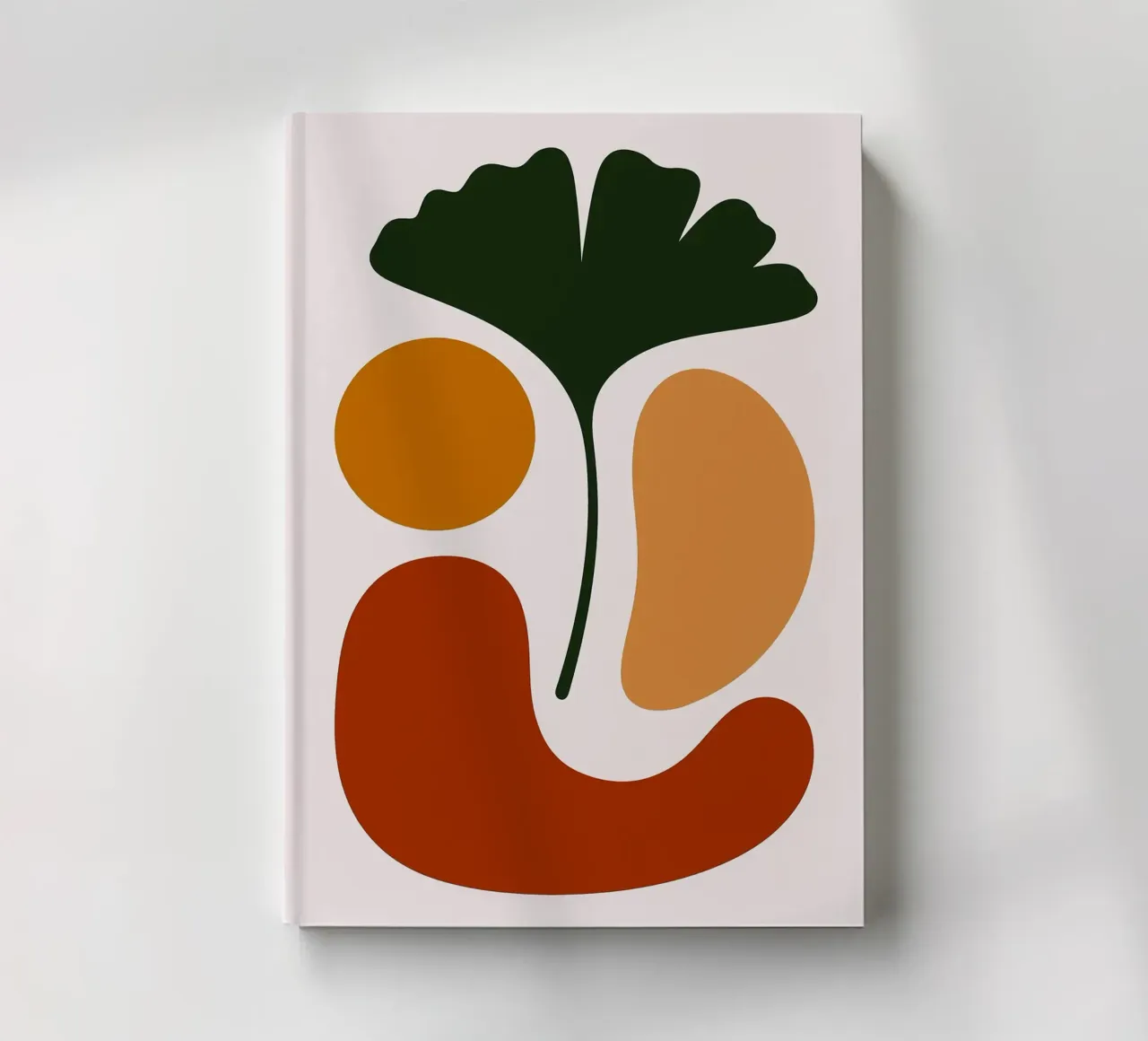 Abstract Botanical Art with Ginkgo Leaf notebook by Damion Francis