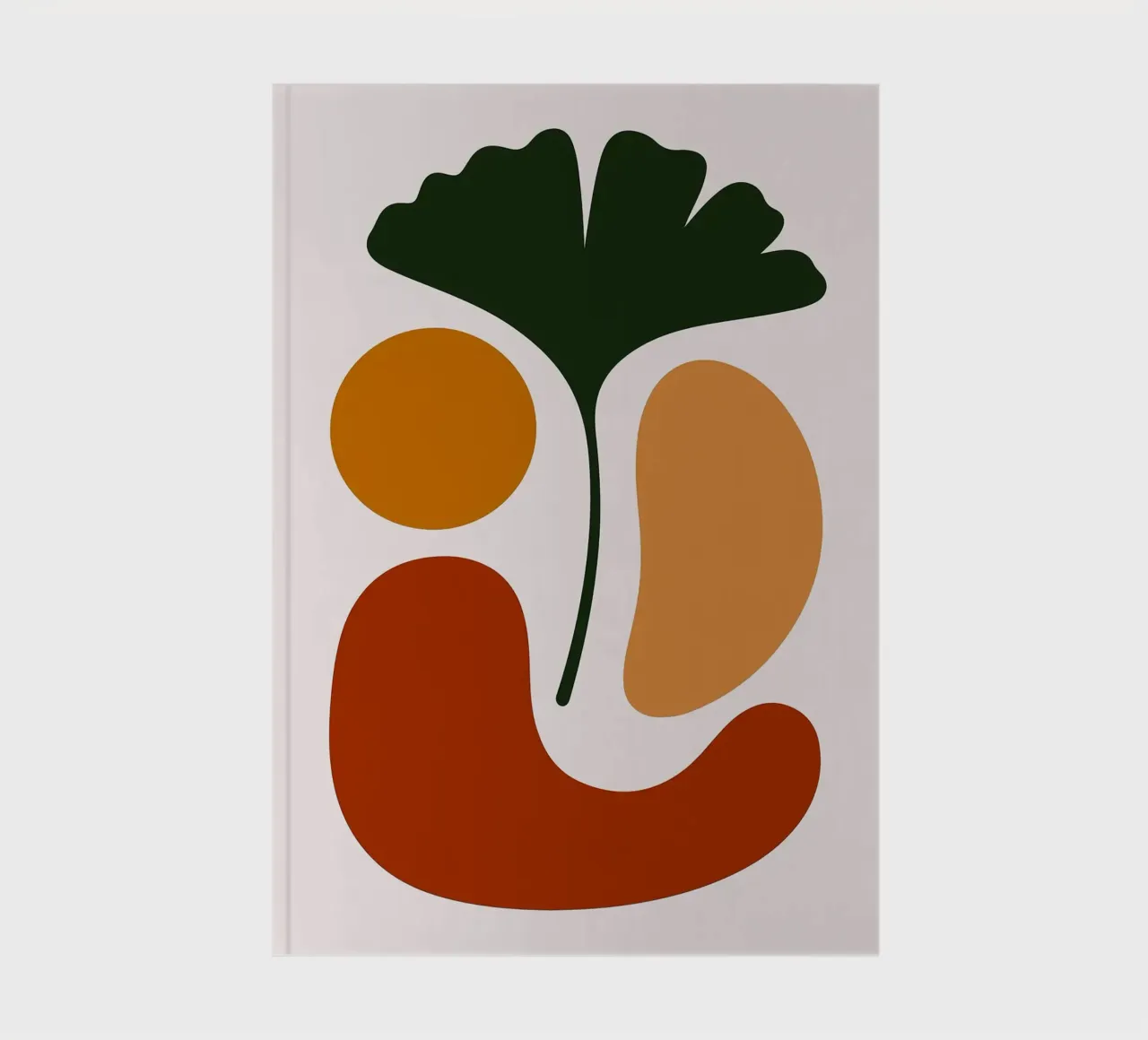 Abstract Botanical Art with Ginkgo Leaf notebook by Damion Francis