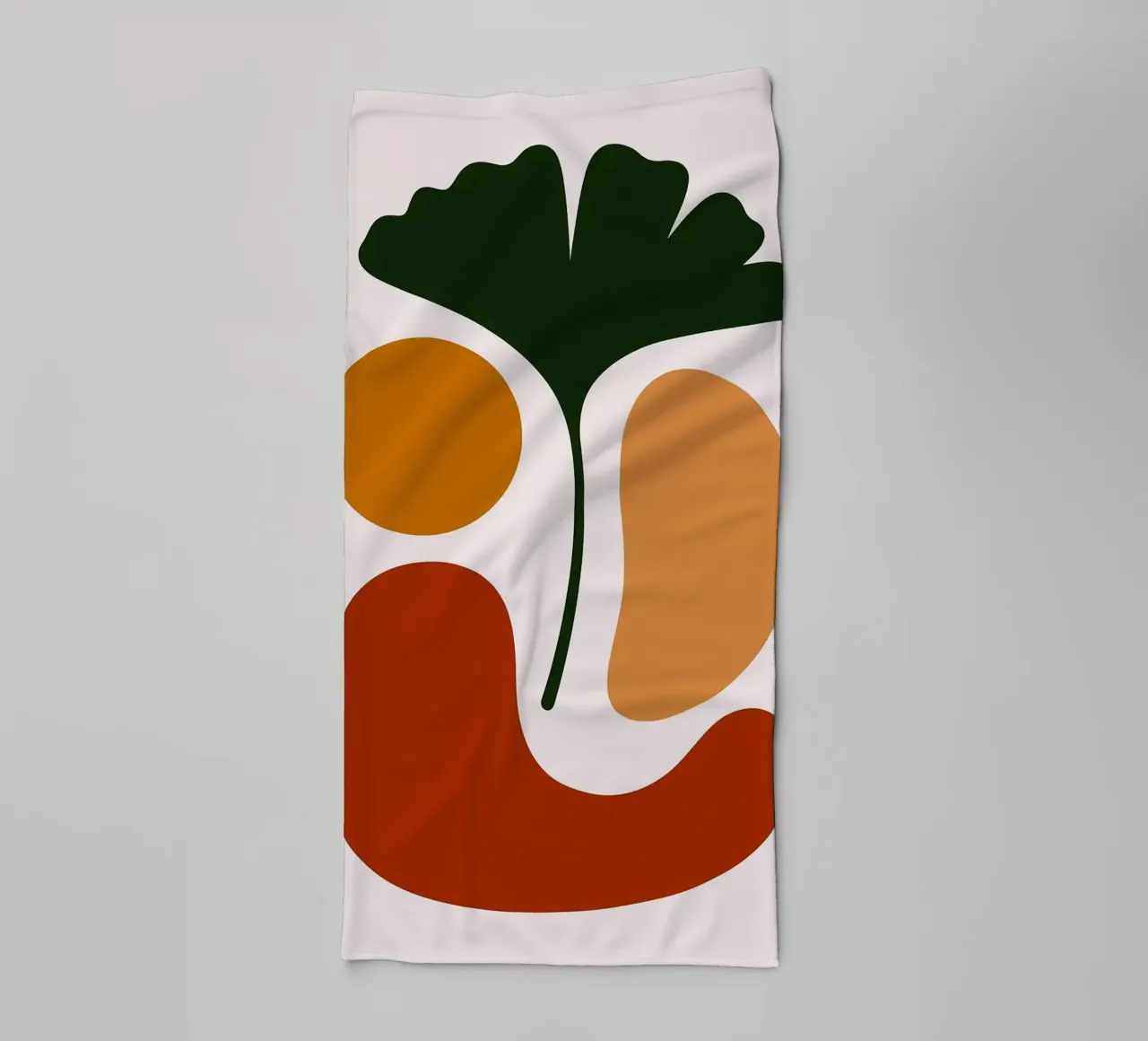 Abstract Botanical Art with Ginkgo Leaf towel by Damion Francis