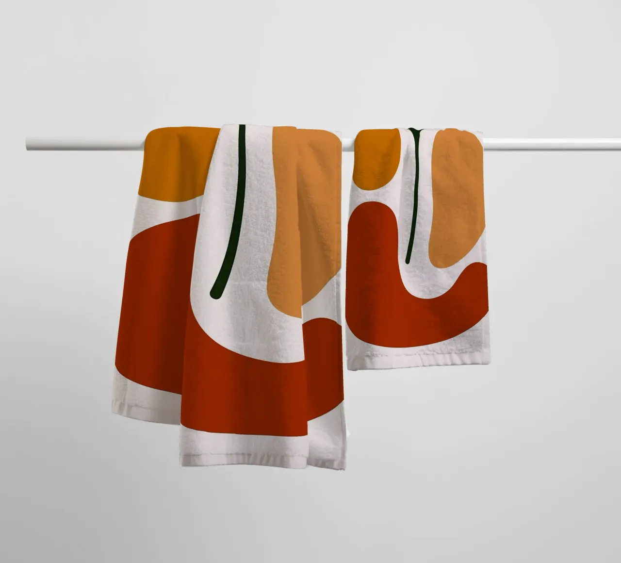 Abstract Botanical Art with Ginkgo Leaf towel by Damion Francis