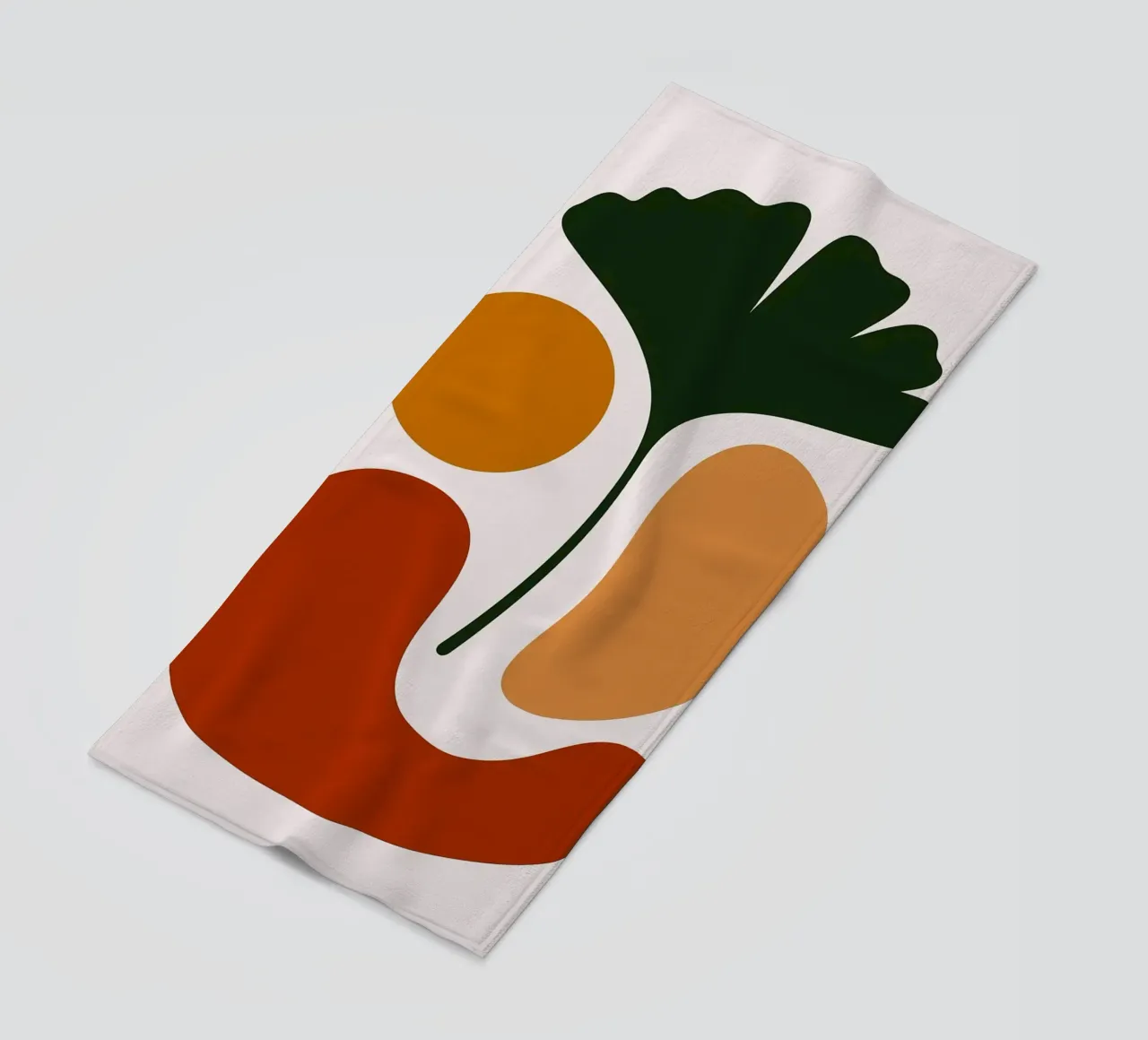 Abstract Botanical Art with Ginkgo Leaf beach towel by Damion Francis